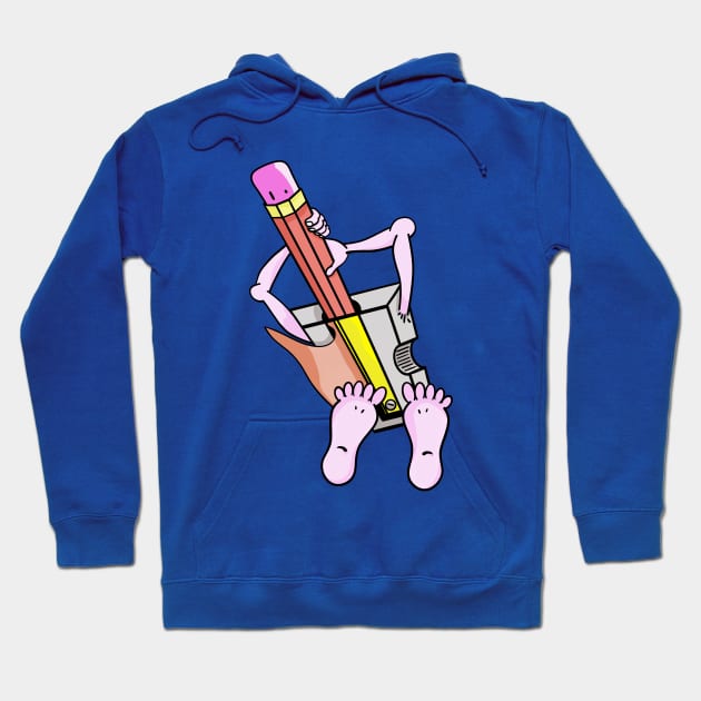 Funny Cartoon Pencil Sharpener Hoodie by mailboxdisco